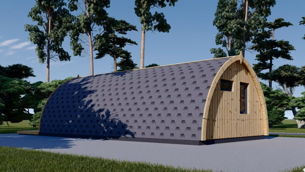 Drevený kempingový domček Breta NEW (44 mm), 4x8 m