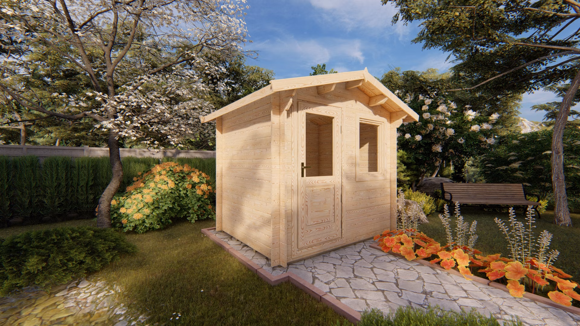 Holzgartenhaus Mantova 2,5m x 2m (28 mm)