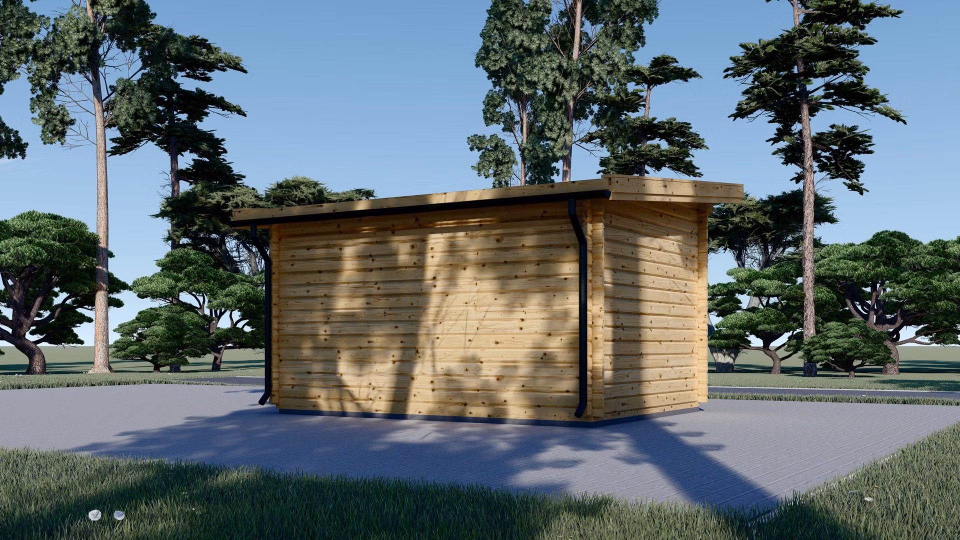 Drevený záhradný domček DREUX (44 mm) 5m x 4m