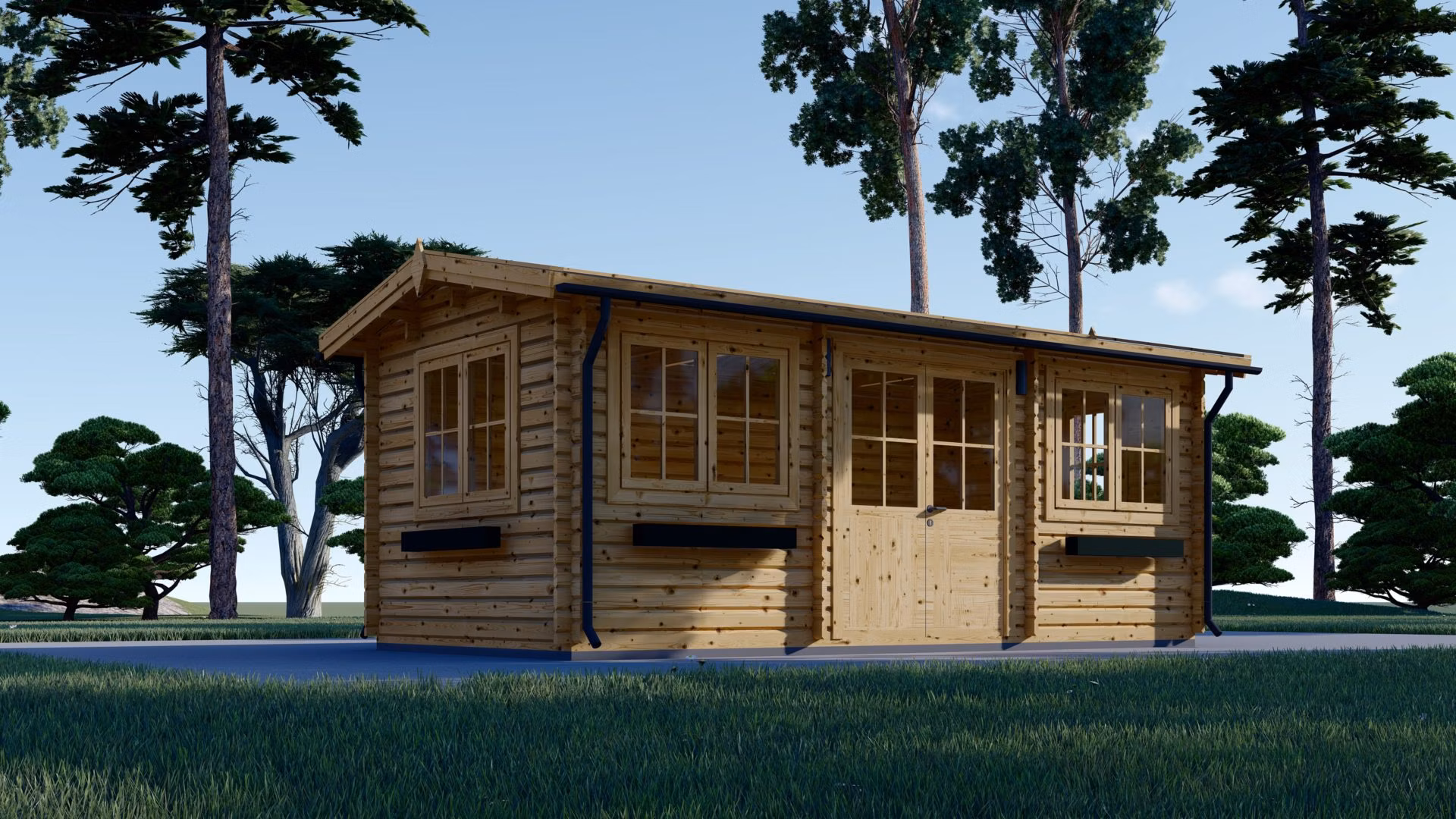 Holzgartenhaus EICHE 6m x 3m, 18 m² (44 mm)