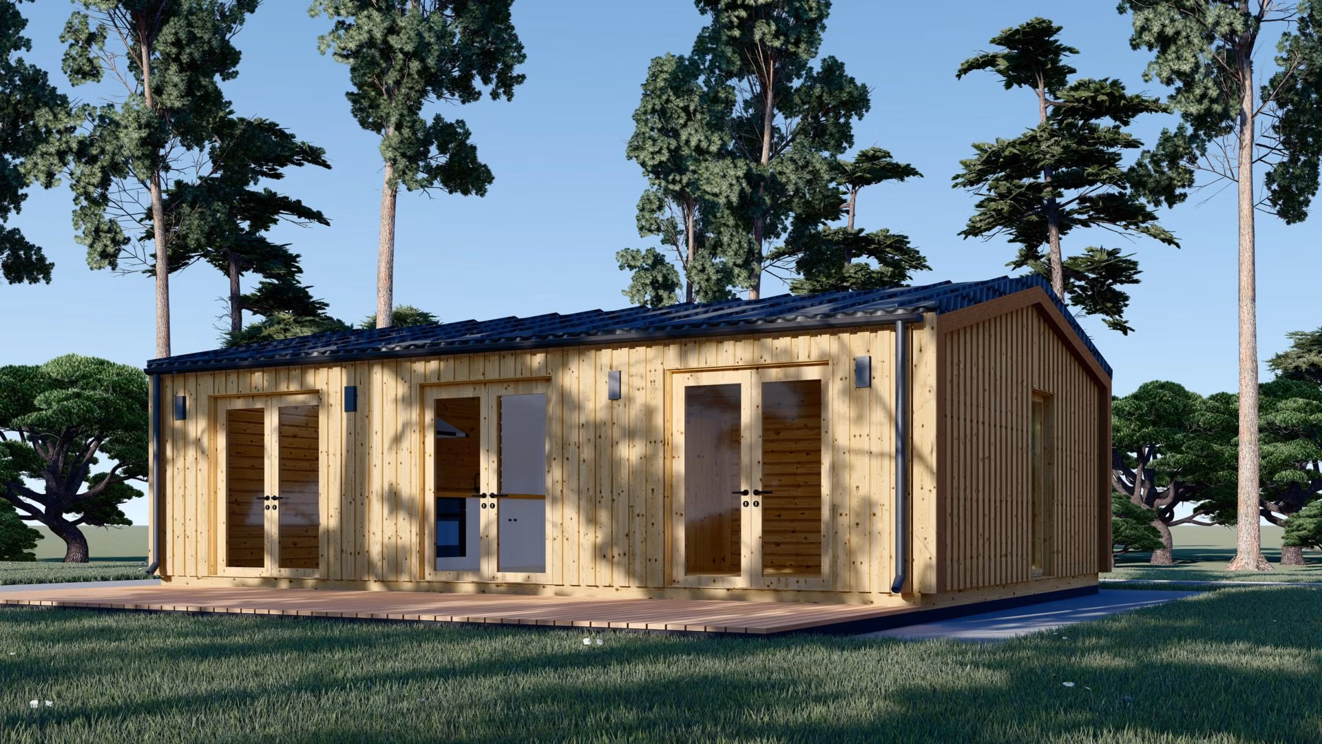 Drevená chata ANGELA (44 mm + obklad), 50 m²