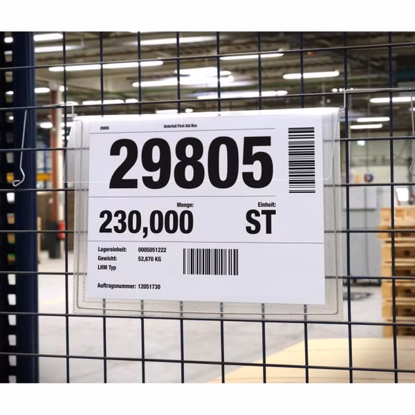 Závesné vrecko s drôteným vešiakom a klopou na šírku A4, 50ks, transparentné Vrecko na dokumenty z polypropylénovej fólie A4