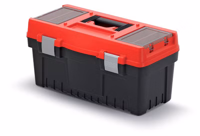 Kufrík na náradie s kovom. 548x274x286 mm - farba: červená