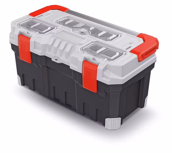 Kufor na náradie s kovovou rukoväťou TITAN PLUS 554x286x276 mm - farba: sivá