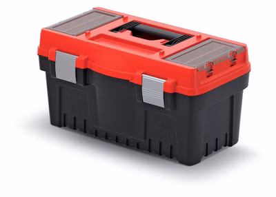 Kufrík na náradie s kovom. Zámky EVO 476x260x256 mm - farba: červená