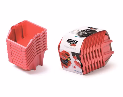 Sada 8 úložných boxov BINEER SHORT SET 206x118x144 mm - farba: červená