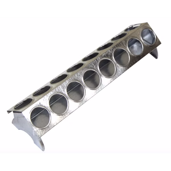 Žľabové krmítko kovové pre hydinu - 40 cm - kruhové diery - 032.20