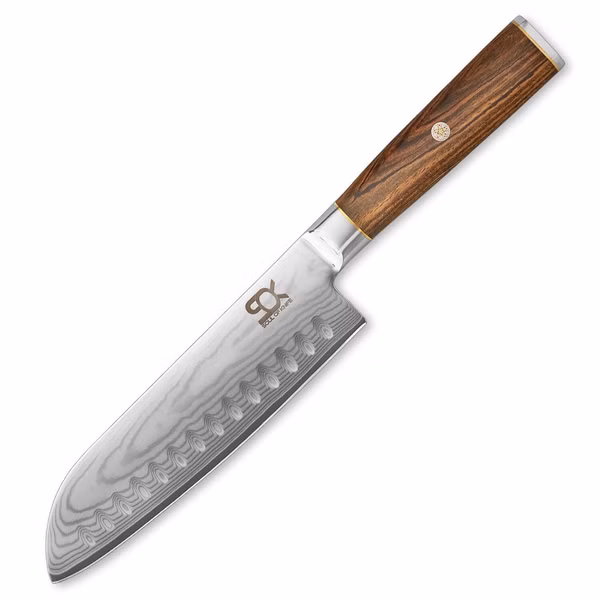 Nôž SOK kuchyňský Santoku 185 mm Cocobolo White Damascus