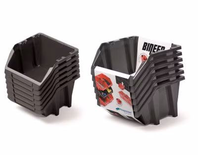 Sada 6 úložných boxov BINEER SHORT SET - 214x198x238 mm - farba: čierna