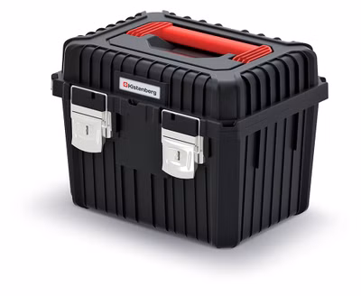 Kufrík na náradie s kovom. HEAVY zámky 445x360x337 mm - farba: čierna