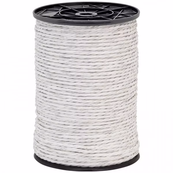 Lano pre elektrický ohradník, priemer 4,5 mm, biele