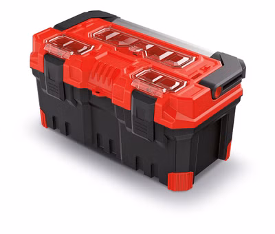 Kufor na náradie s kovovou rukoväťou TITAN PLUS 496x258x240 mm - farba: červená