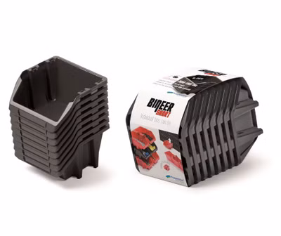 Sada 8 úložných boxov BINEER SHORT SET 206x118x144 mm - farba: čierna
