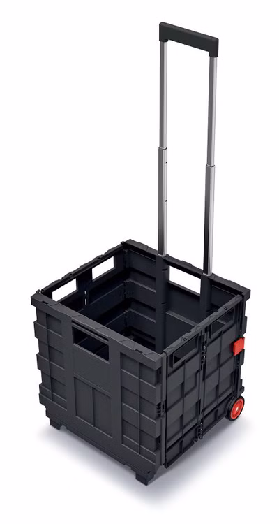 Skladacia prepravka s rukoväťou CART T 39,6x37x100,8 cm - farba: červená