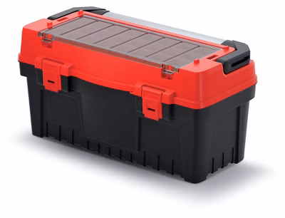 Kufrík na náradie s kovovou rukoväťou EVO 594x288x308 mm (boxy) - farba: červená