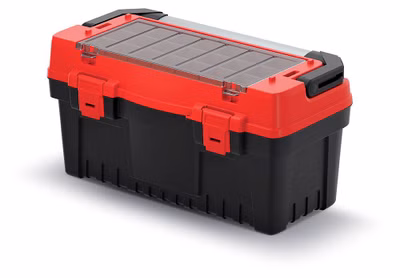 Kufrík na náradie s kovovou rukoväťou EVO 548x274x286 mm (boxy) - farba: červená