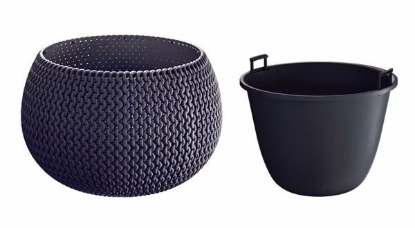 Kvetináč SPLOFY BOWL s vložkou 29 cm - farba: antracitová