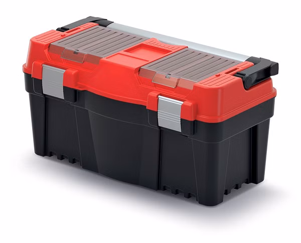 Plastový kufor na náradie APTOP PLUS 550x267x277 mm - farba: červená