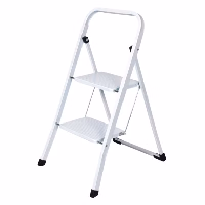 Skladacie schodíky 2-stupňové, biele