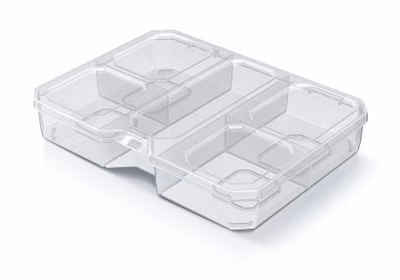 Organizér SQR box 19,3x14,7x3,5 cm - farba: transparentná