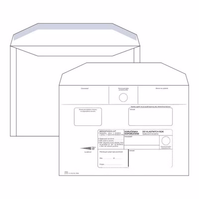 Poštové obálky C5 doručenka do VR OD, Nedoposielať, 1000 ks
