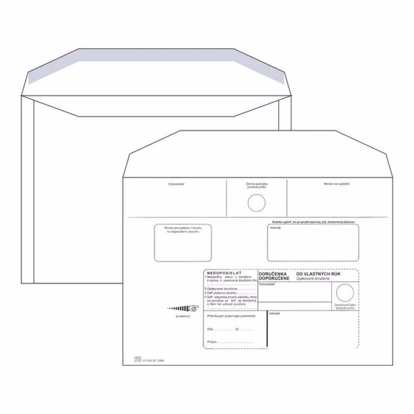 Poštové obálky C5 doručenka do VR OD, Nedoposielať, 1000 ks