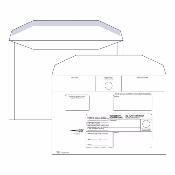 Poštové obálky C5 doručenka do VR OD, Doposielať, 1000 ks