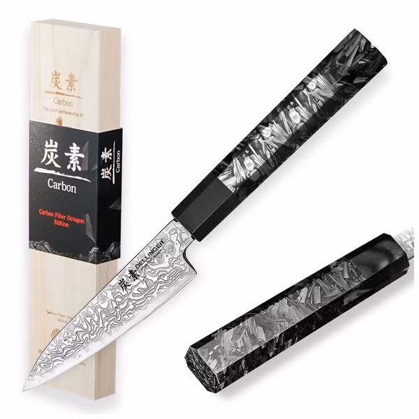 Nôž Dellinger Malý lúpací Paring 105 mm Carbon Fiber Octagon®