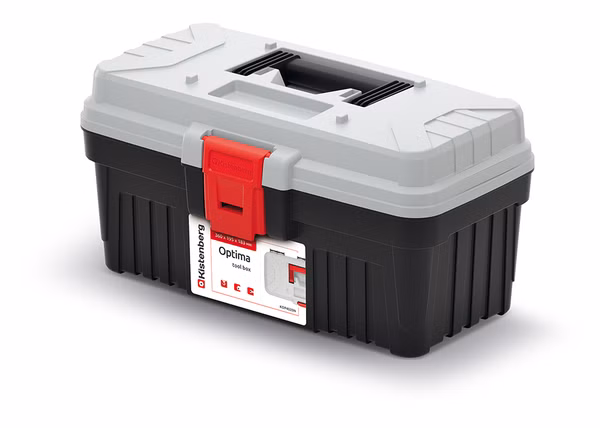 Kufor na náradie OPTIMA bez priehradiek 360x195x183 mm - farba: sivá