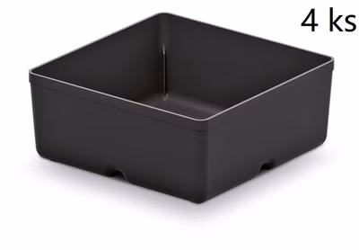 Sada 4 plastových boxov na náradie UNITE BOX 110x110x112 čierna