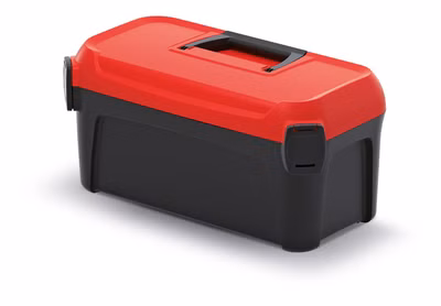 SMART kufor na náradie 380x234x225 mm - farba: čierna s červeným vekom