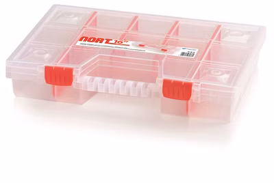 Plastový organizér 14 priehradiek (priehradky) NORT 390x290x65 mm - farba: transparentná