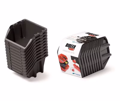Sada 10 úložných boxov BINEER SHORT SET 180x98x118 mm - farba: čierna