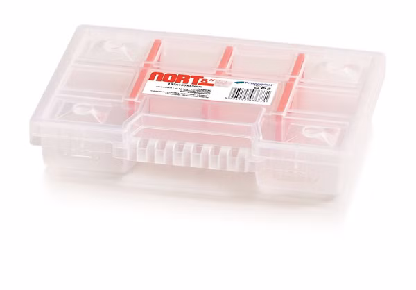Plastový organizér 10 priehradiek (priehradky) NORT 195x155x35 mm - farba: priehľadná