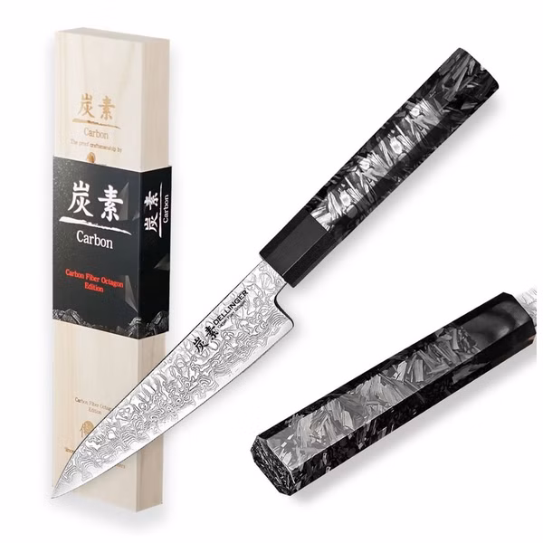 Nôž Dellinger Malý lúpací Utility 140 mm Carbon Fiber Octagon®