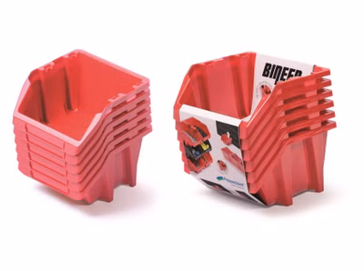 Sada 6 úložných boxov BINEER SHORT SET 214x198x238 mm - farba: červená