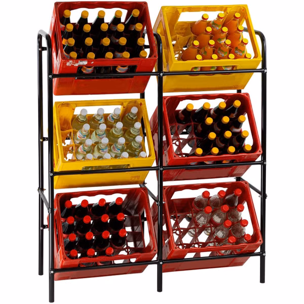 Regál na prepravky / stojan na bedničky, na 6 prepraviek