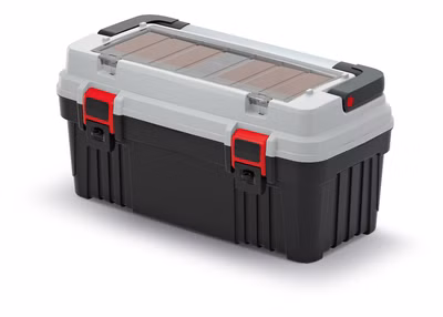 Kufor na náradie s kovovou rukoväťou OPTIMA (boxy) 540x278x269 mm - farba: sivá