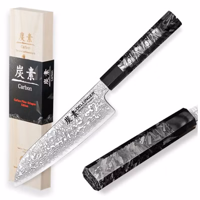 Nôž Dellinger nôž Santoku 185 mm Carbon Fiber Octagon®