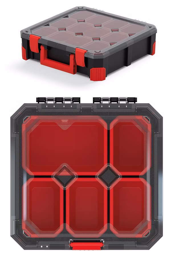 Organizér TITAN - 5 boxov, 280x280x110 - priehľadné veko