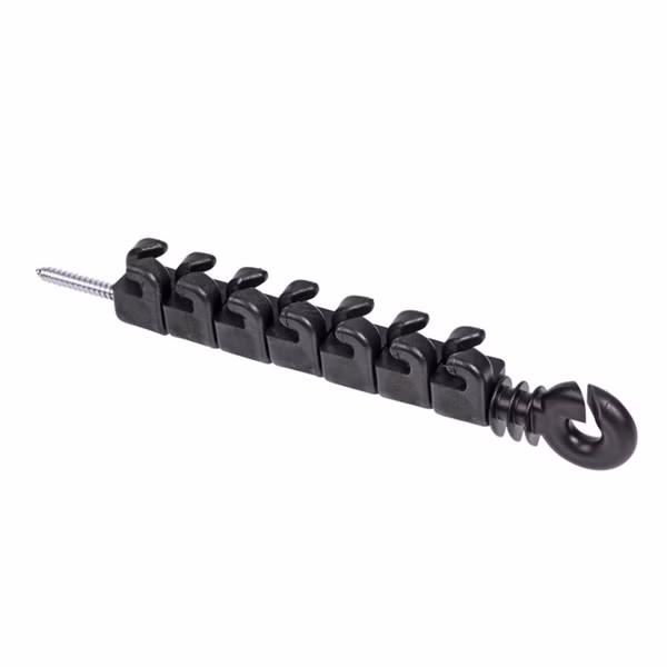 Izolátor na elektrický ohradník proti škodcom, 8 očiek pre lanko a drôt, pre vedenie Plus – Mínus