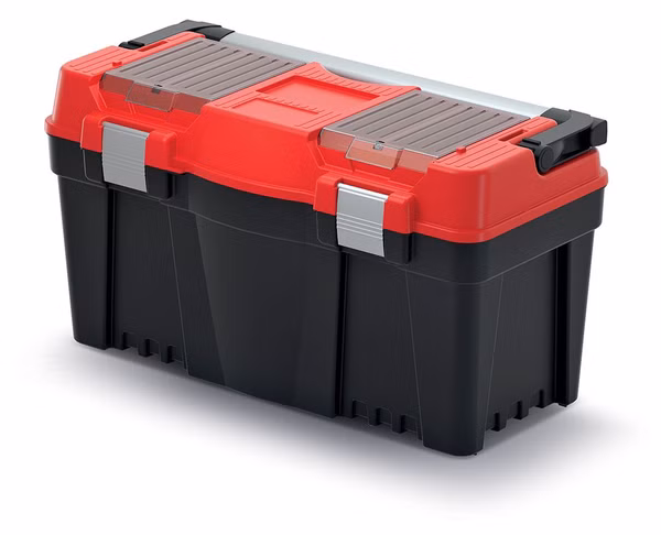 Plastový kufor na náradie APTOP PLUS 598x286x327 mm - farba: červená
