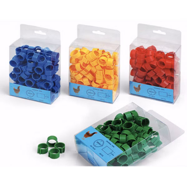 Zámkový krúžok na holuby 8 mm, 100 ks, rôzne farby