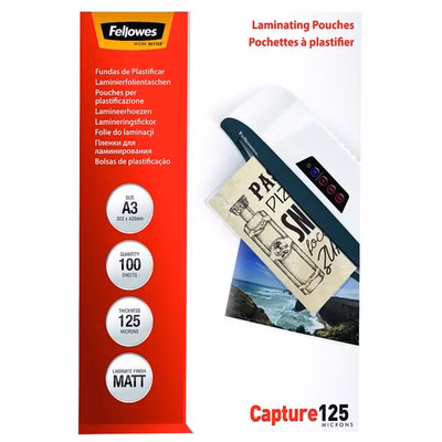 Laminovacie fólie Fellowes 303x426 A3 125mic matné