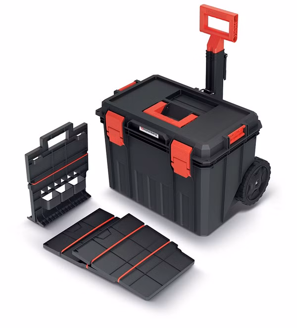 Kufrík na náradie s transp. kolieskami MODULÁRNE RIEŠENIE 530x355x390 mm - farba: čierna