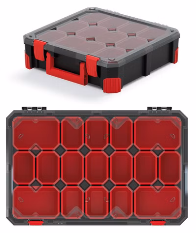 Organizér TITAN - 15 boxov, 598x390x110 mm - priehľadné veko