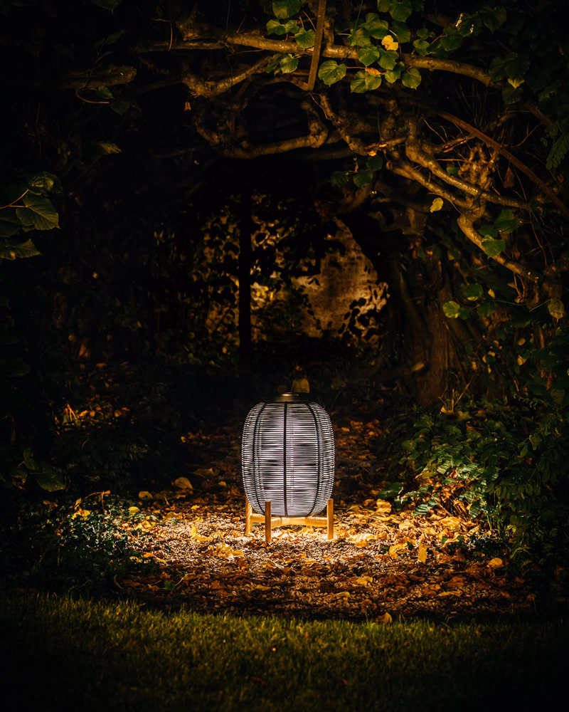 Tika lantern teak base