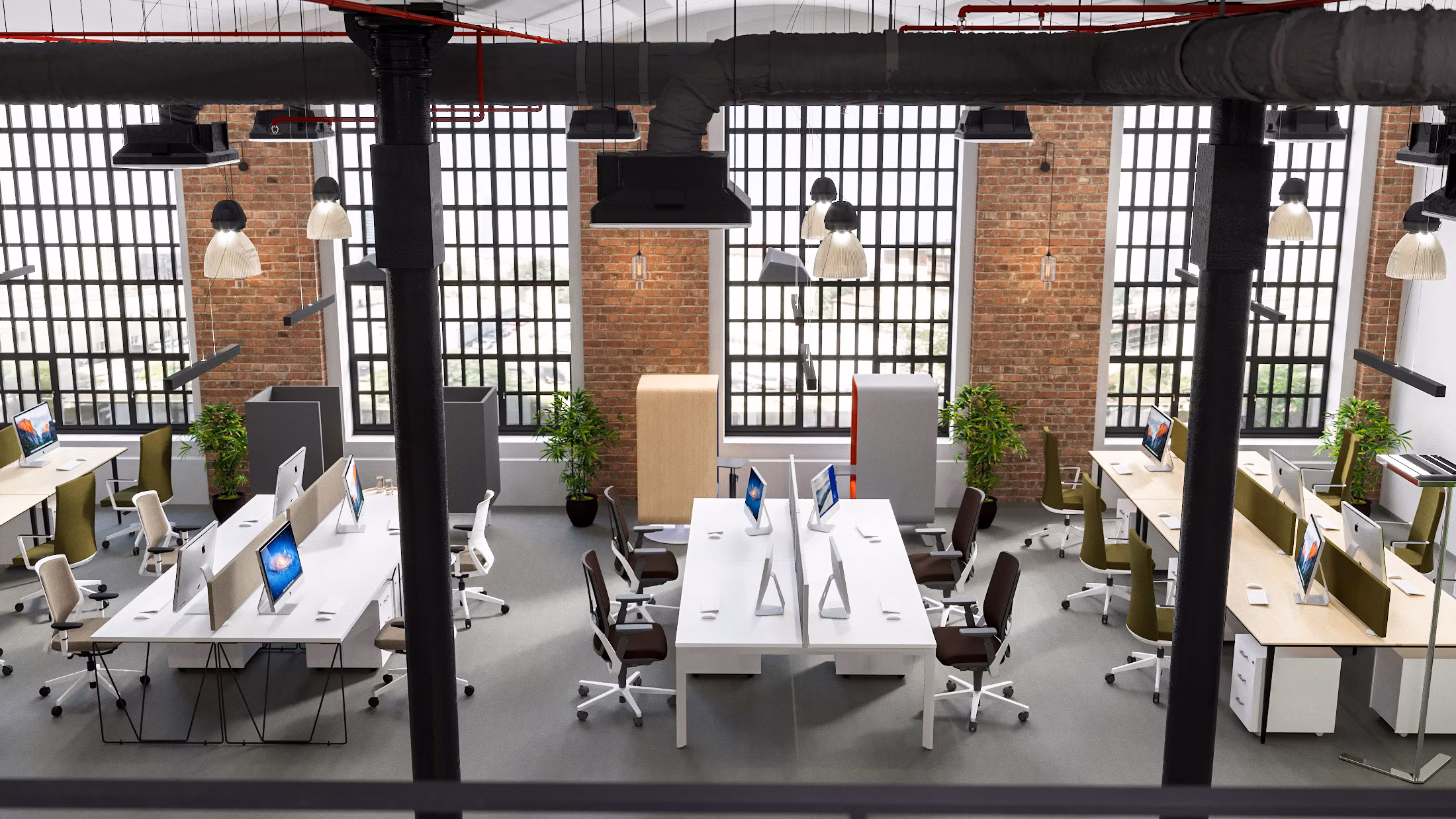 industrialny dizajnu loftu v pradiarni