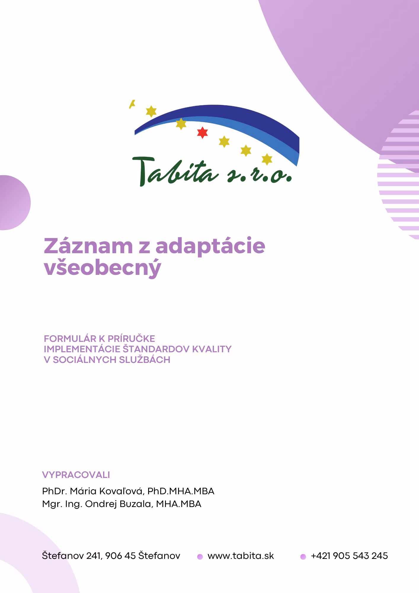 Záznam adaptácie prijímateľa sociálnej služby - všeobecný