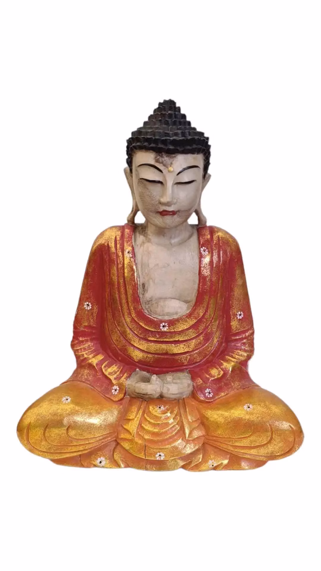 Buddha červeno zlatý 1 45 cm